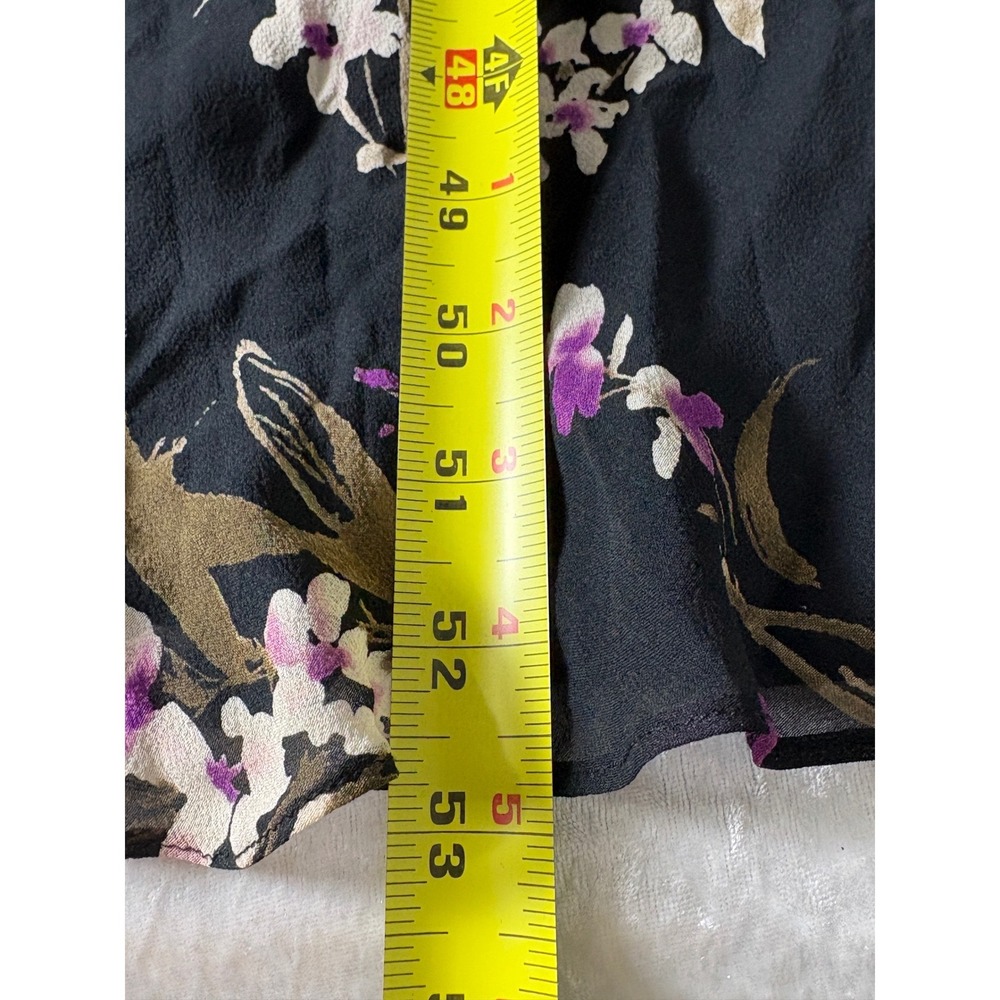 Adrianna Papell 100% Silk Floral Maxi Dress Dark Romantic Wedding Elegant Garden - Picture 7 of 8
